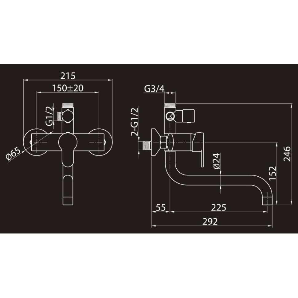 Душевая система (Set-21-Chrome) 2306683-2L Elghansa