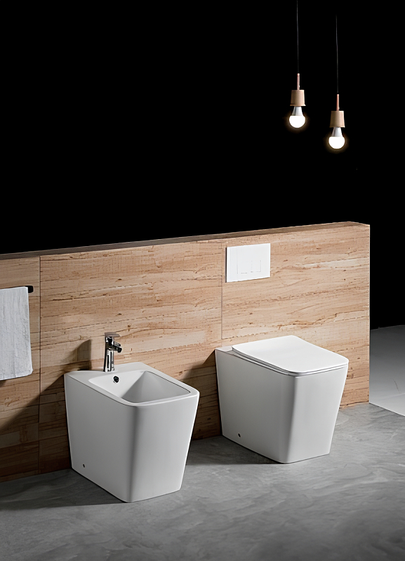 Унитаз приставной безободковый Либра с сиденьем микролифт AQ1908N-00 Aquatek