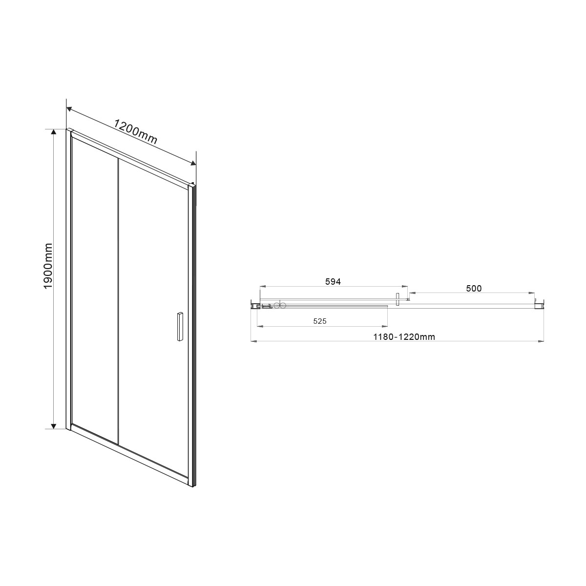 Душевая дверь Garda 1200х1950 хром, прозрачная VDS-1G120CL Vincea