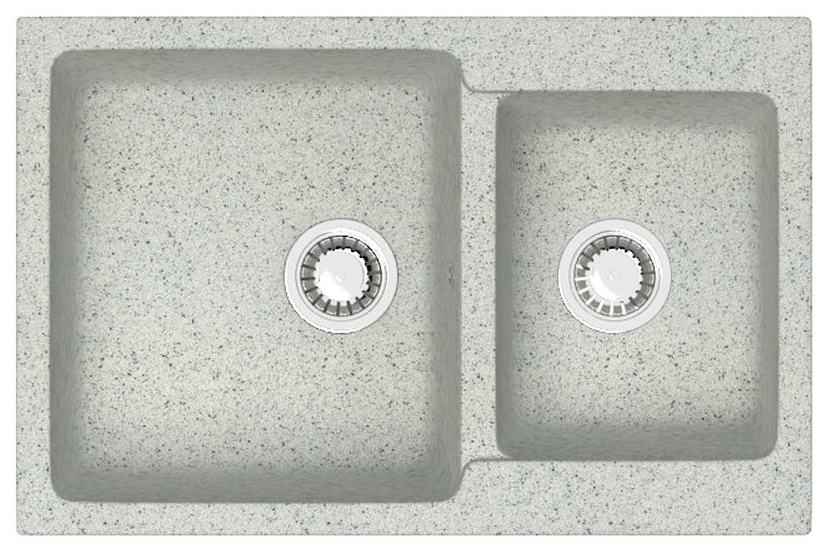 Кухонная мойка Grand 765х500х190 Светло серая сифон + герметик CS00079906 Azario