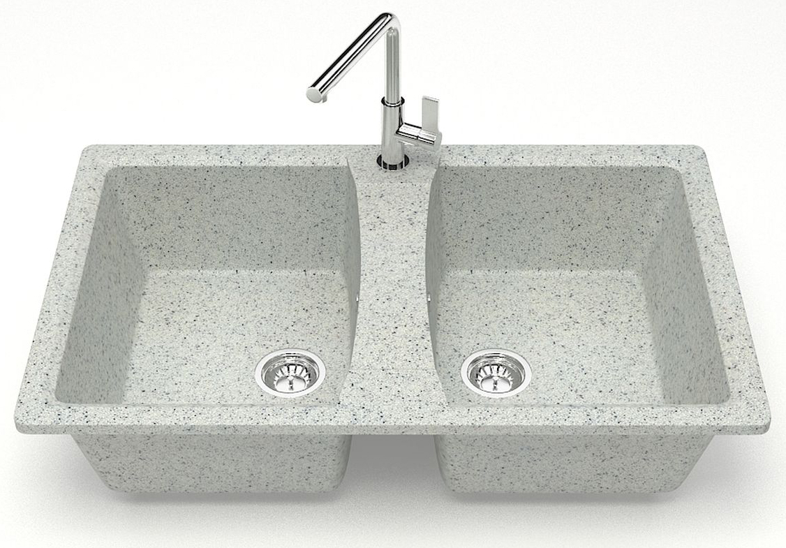 Кухонная мойка Elmas 780х500х190 Светло серая сифон + герметик CS00078335 Azario