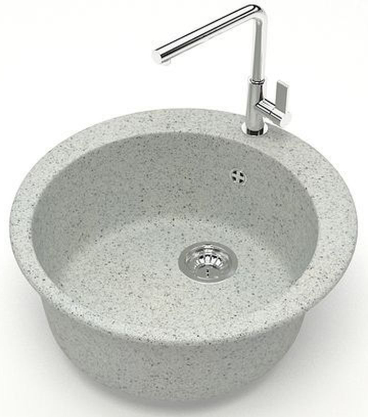 Кухонная мойка Vital 507x507x200 Светло серая сифон + герметик CS00078348 Azario