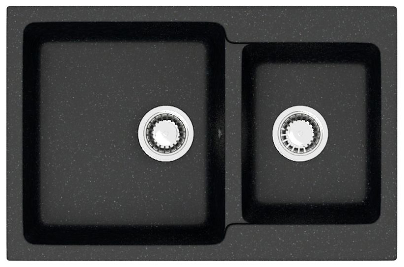 Кухонная мойка Grand 765х500х190 Черная сифон + герметик CS00079903 Azario