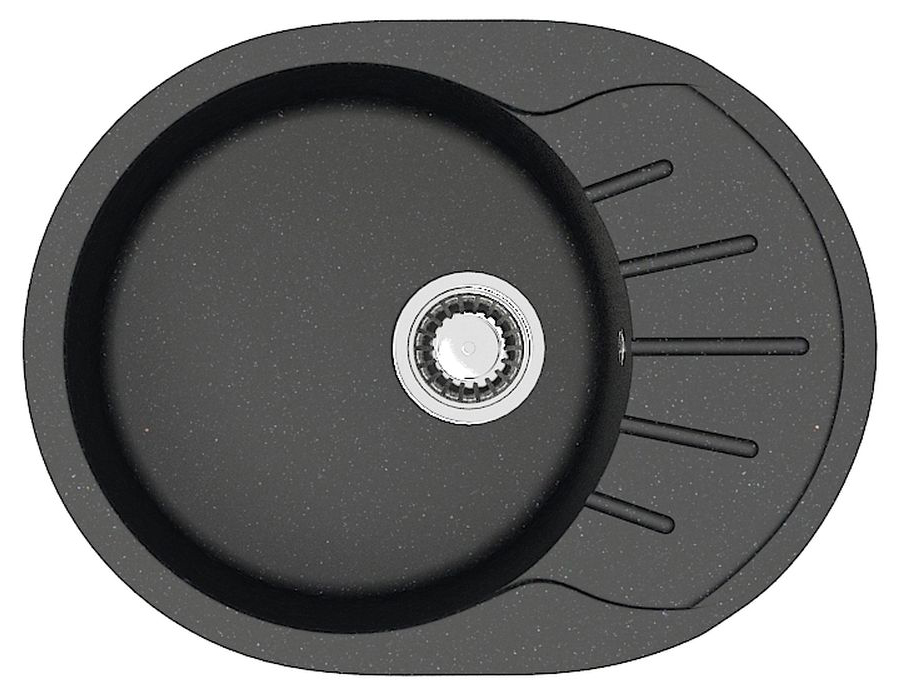 Кухонная мойка Light 575х440х215 Черная сифон + герметик CS00079920 Azario