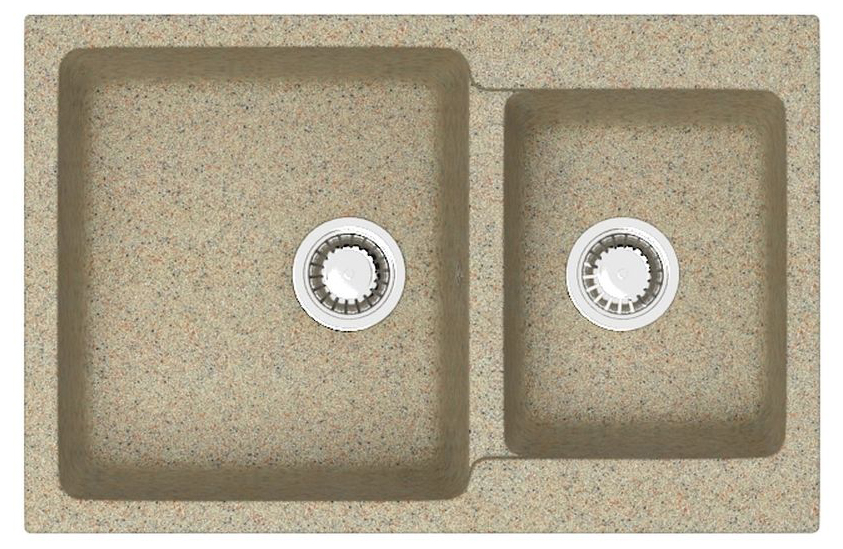 Кухонная мойка Grand 765х500х190 Песочная сифон + герметик CS00079905 Azario