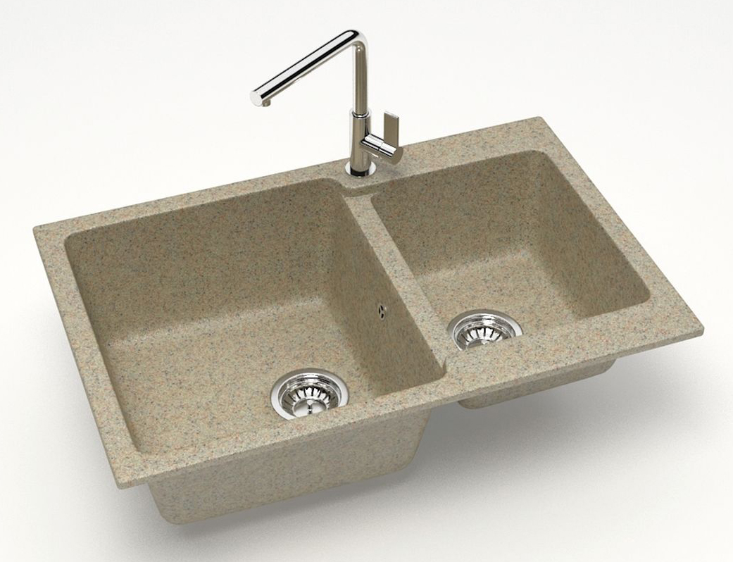 Кухонная мойка Grand 765х500х190 Песочная сифон + герметик CS00079905 Azario