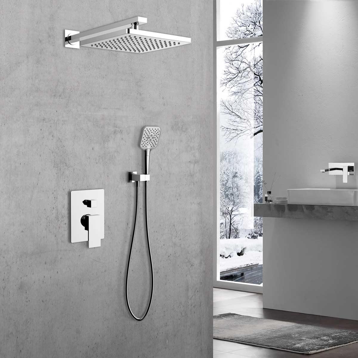 Встраиваемая душевая система Next 3 режима, регулятор давления, хром VSFW-1N1CH Vincea