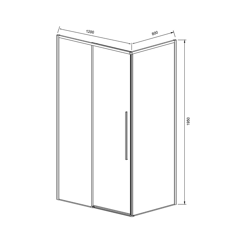 Душевой уголок Slim-N 120х80, хром, стекло прозрачное VSR-4SN8012CL Vincea