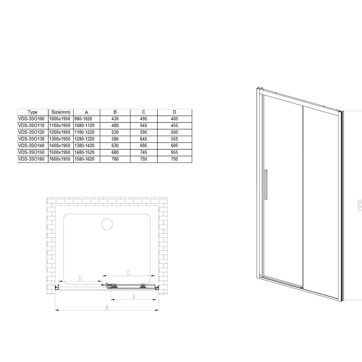 Душевая дверь Soft 120, вороненая сталь, стекло прозрачное VDS-3SO120CLGM Vincea