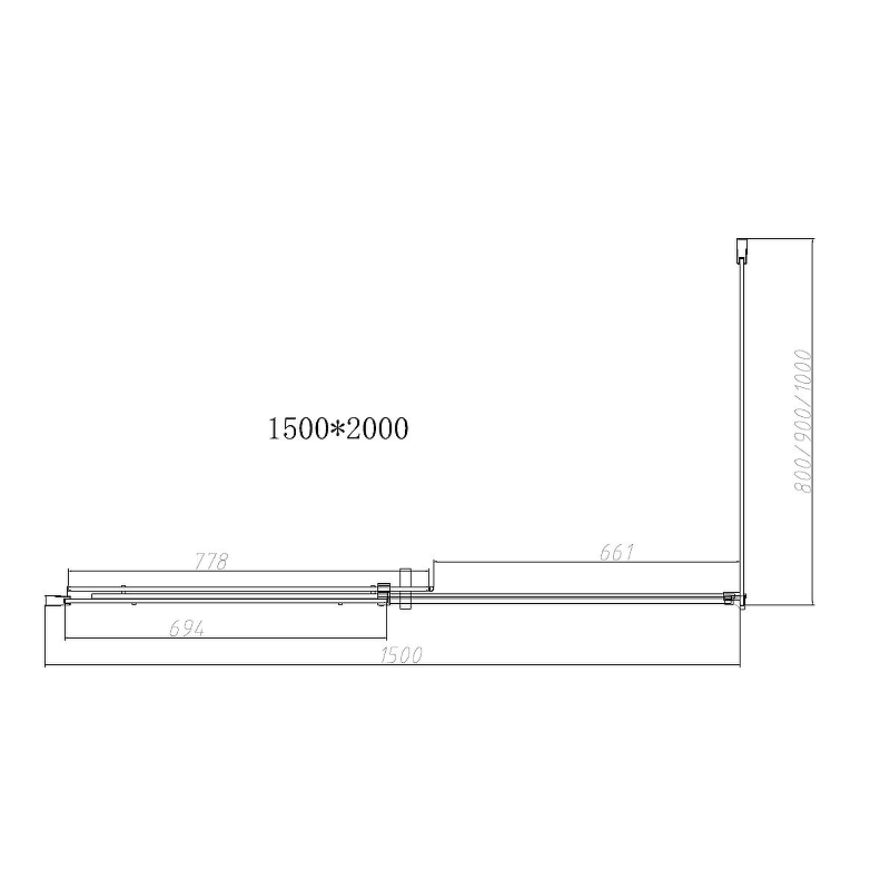 Душевой уголок Dice 150х80, хром, стекло прозрачное VSR-4D8015CL Vincea