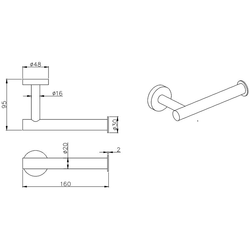 Держатель для туалетной бумаги Вега AQ4008MB Aquatek