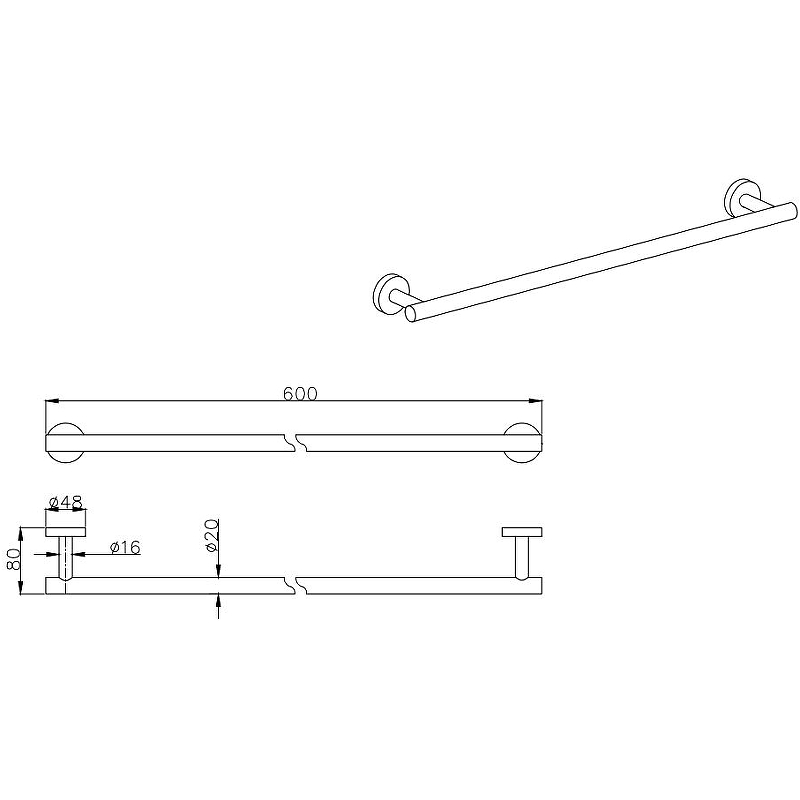 Полотенцедержатель Вега AQ4014MB Aquatek