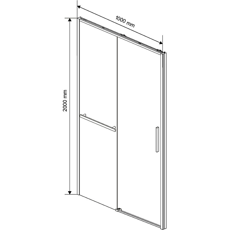 Душевая дверь Slim Soft 100, черный, стекло прозрачное VDS-1SS100CLB Vincea