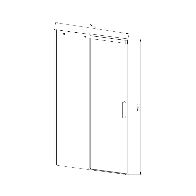 Душевая дверь Dice 140, черный, стекло прозрачное VDS-4D140CLB Vincea