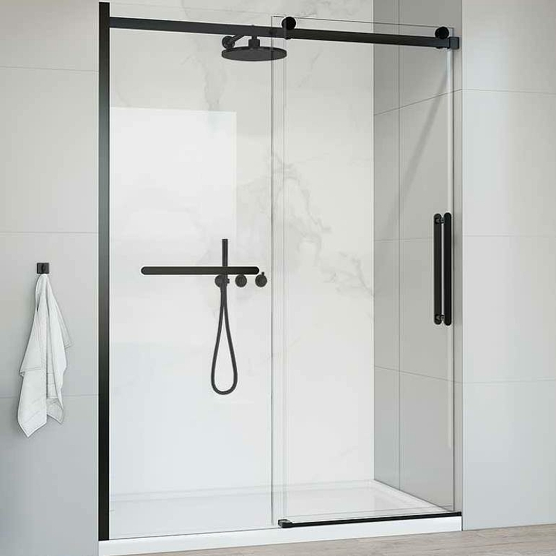 Душевая дверь Como Soft 150, черный, стекло прозрачное VDS-1CS150CLB Vincea