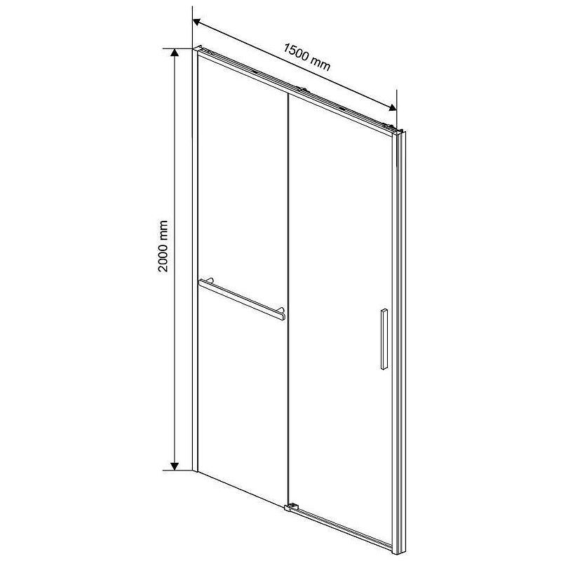 Душевая дверь Slim Soft 150, вороненая сталь, стекло прозрачное VDS-1SS150CLGM Vincea