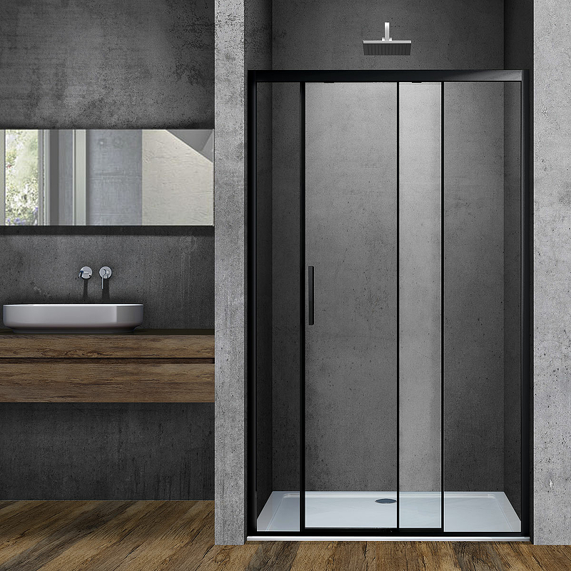 Душевая дверь Soft 110, черный, стекло прозрачное VDS-3SO110CLB Vincea