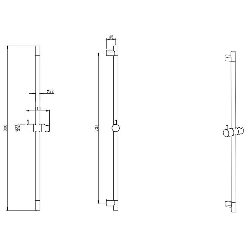 Штанга для душа AQ2000CR Aquatek