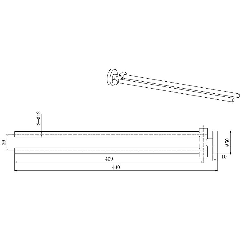 Полотенцедержатель Вега AQ4013MB Aquatek