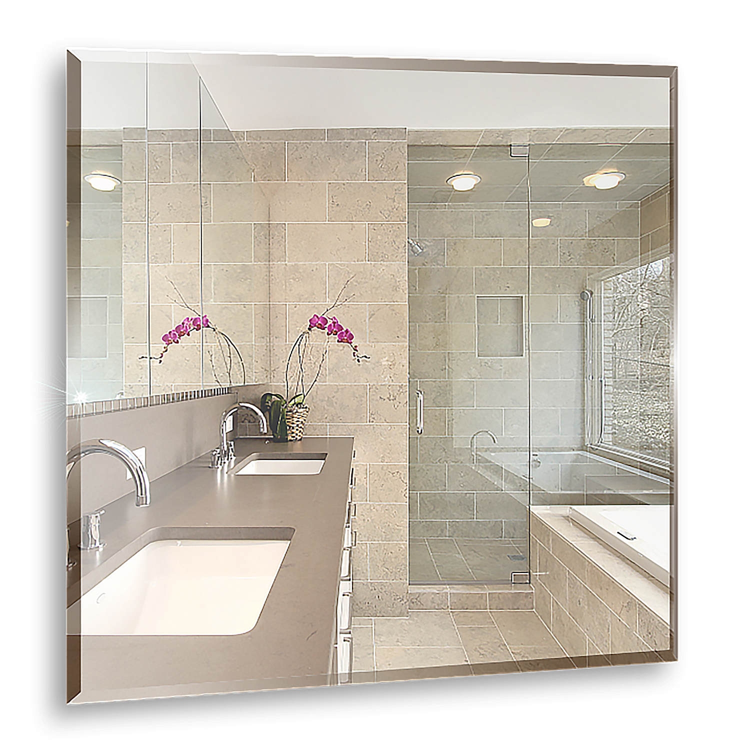 Зеркало 50х50 с фацетом и креплениями к стене CS00066426 Loranto