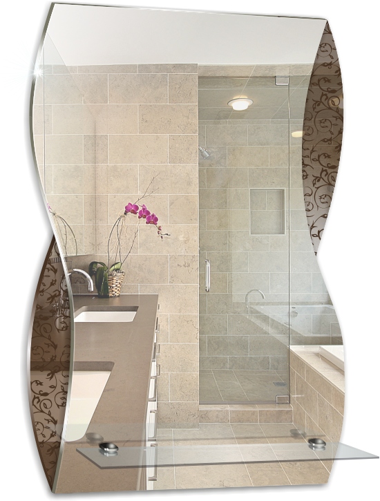 Зеркало Опал 39.5х60 с полкой ФР-00002369 Loranto