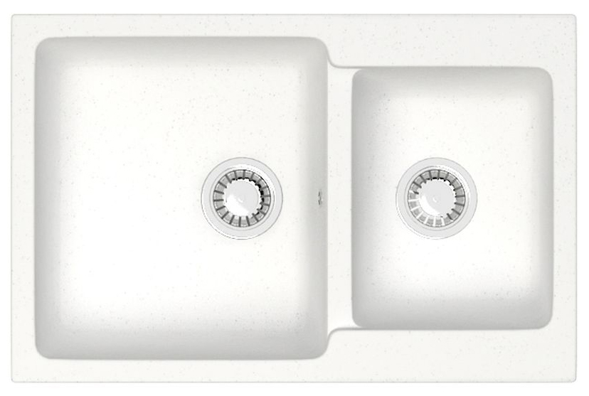 Кухонная мойка Grand 765х500х190 Белая сифон + герметик CS00079900 Azario