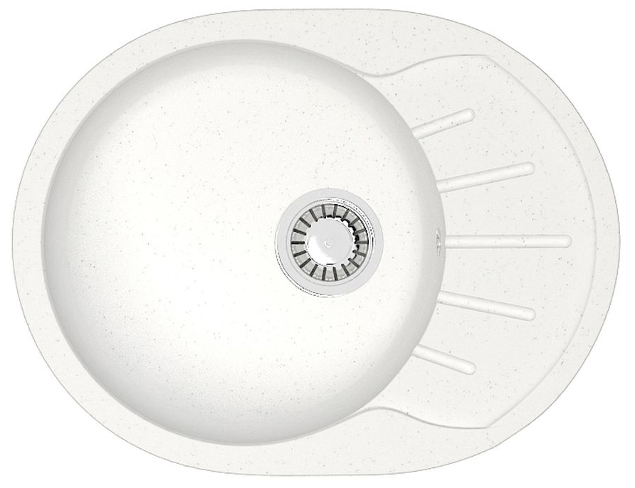 Кухонная мойка Light 575х440х215 Белая сифон + герметик CS00079917 Azario