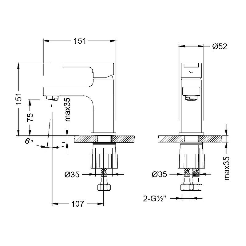 Смеситель для раковины Aura LM0606CH Lemark