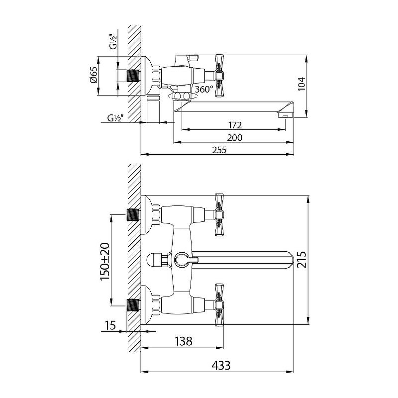 Смеситель для ванны Benefit LM2513C Lemark