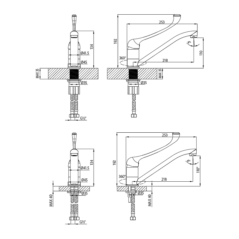 Смеситель для раковины PROJECT LM4634C Lemark