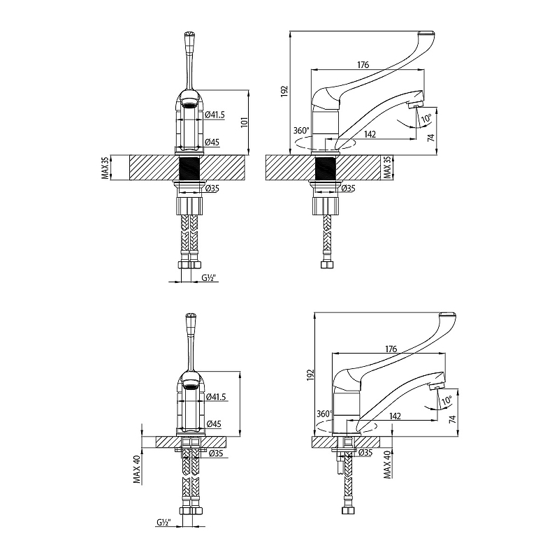 Смеситель для раковины PROJECT LM4637C Lemark
