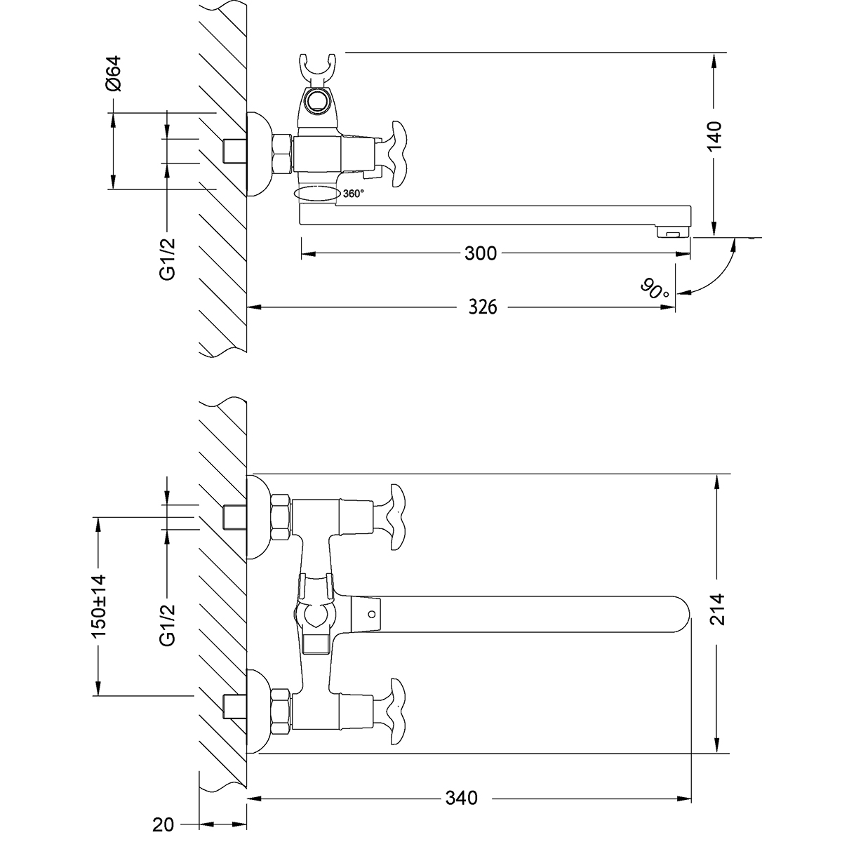 Смеситель для ванны Flora LM0152C Lemark