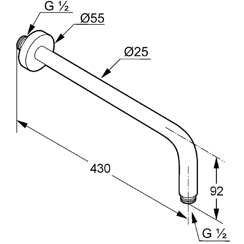 Кронштейн A-QA 400 мм (чёрный матовый) 6651487-00