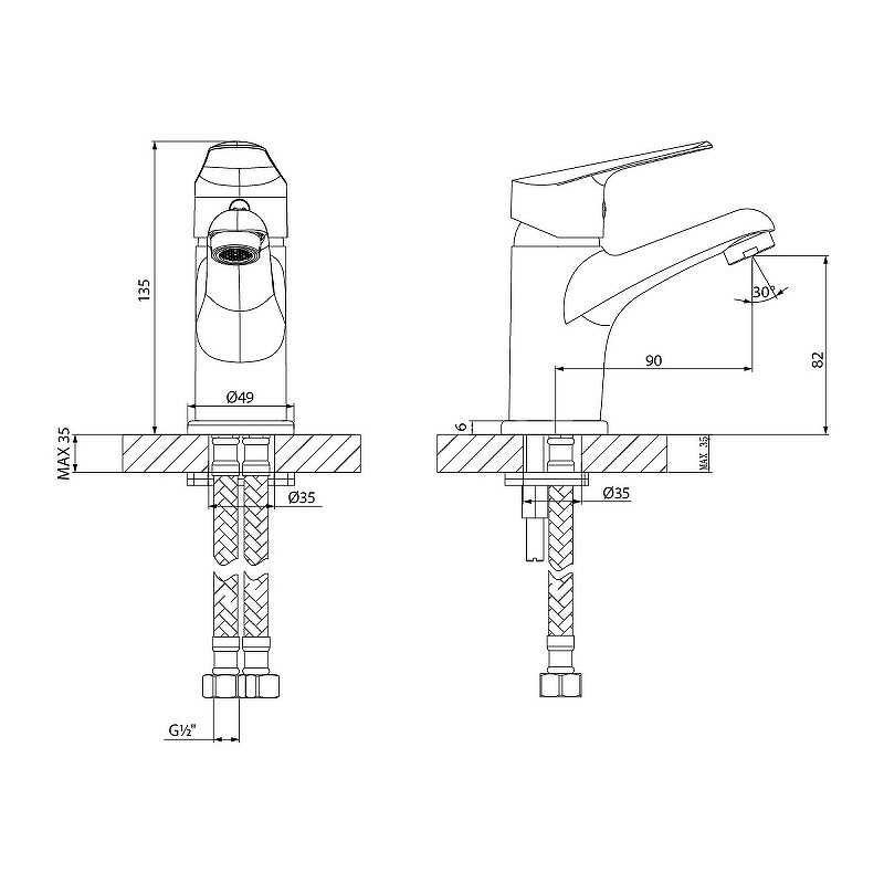 Смеситель для раковины PARTNER LM6506C Lemark