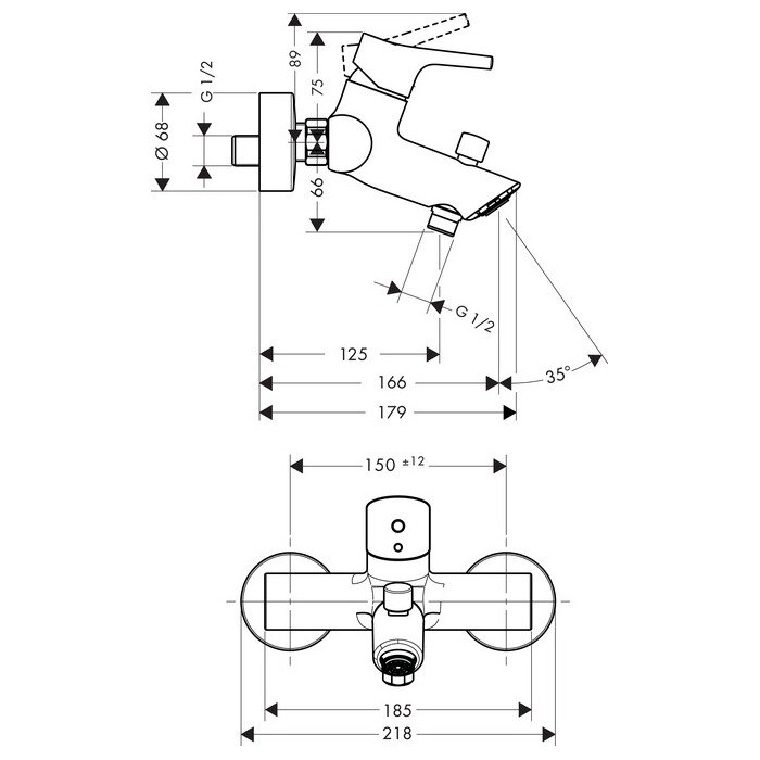 Смеситель для ванны Talis S 72400000 HANSGROHE
