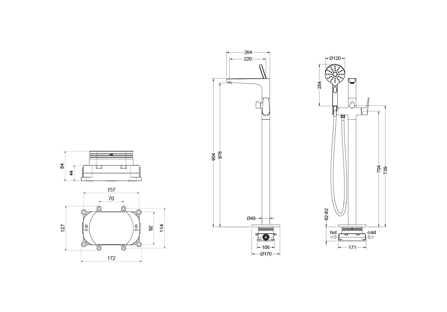Смеситель для ванны Бетта AQ1145CR Aquatek