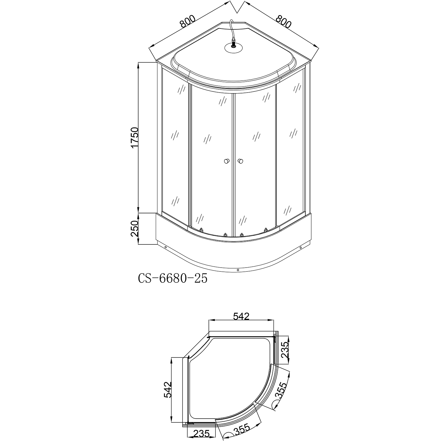 Душевая кабина F 80х80х215 CS-6680-25 Loranto