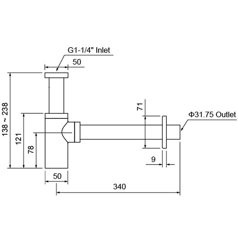 Сифон для раковины AQ6012CR Aquatek
