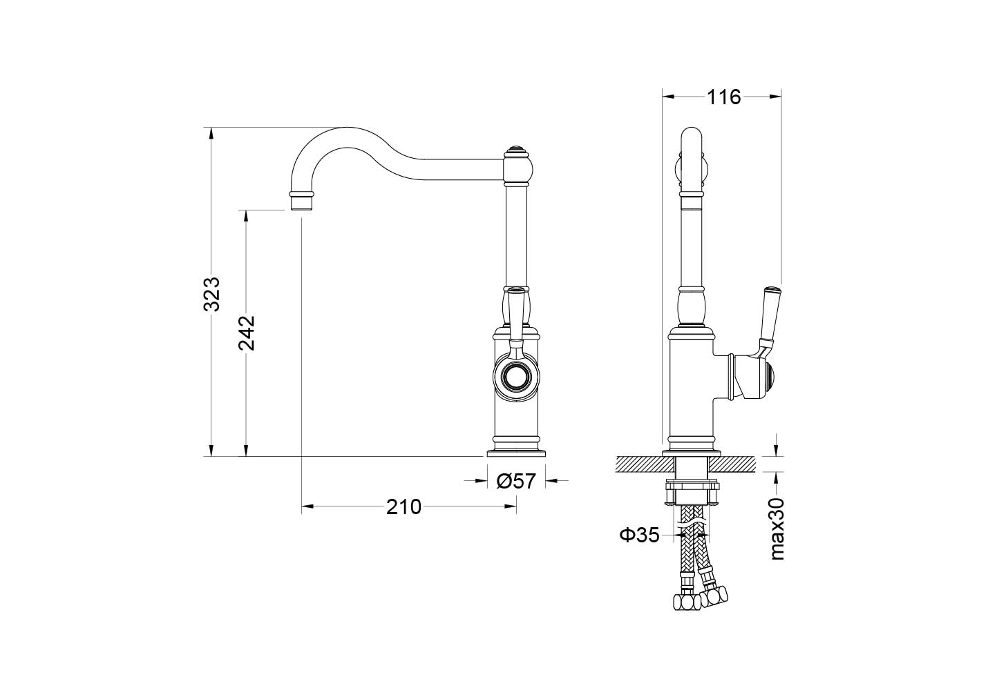 Смеситель для кухни Классик AQ1580PG Aquatek