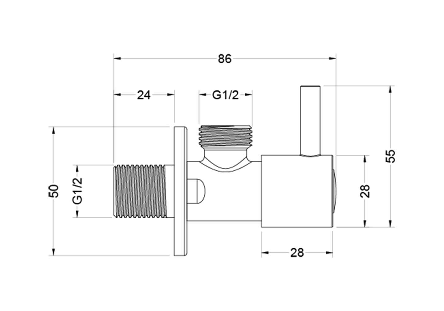 Переходник угловой AQ2451BG шлифованное золото Aquatek