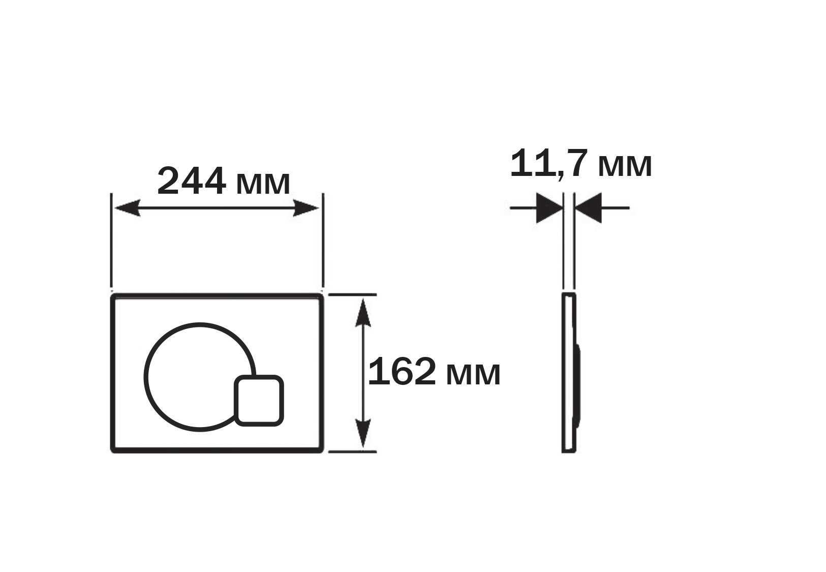 Кнопка смыва KDI-0000067 хром глянец Aquatek