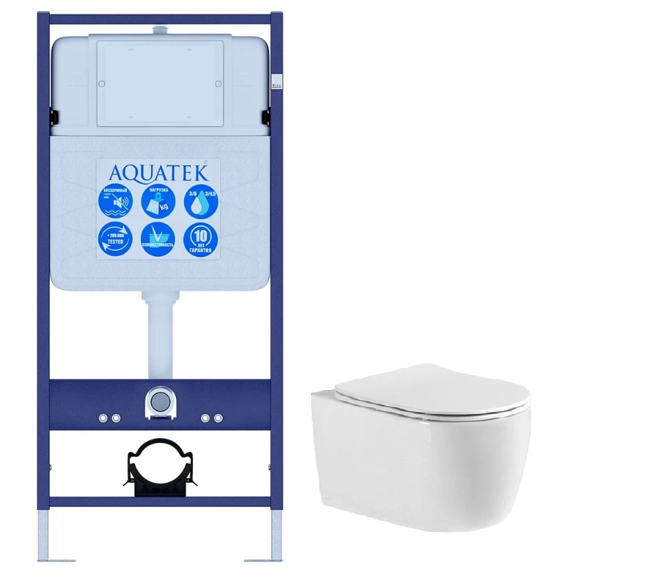 Унитаз с инсталляцией Set AQUATEK ЕВРОПА New cm Aquatek