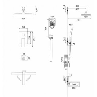 Встраиваемая душевая система Style 501.K35.05.100 Grossman
