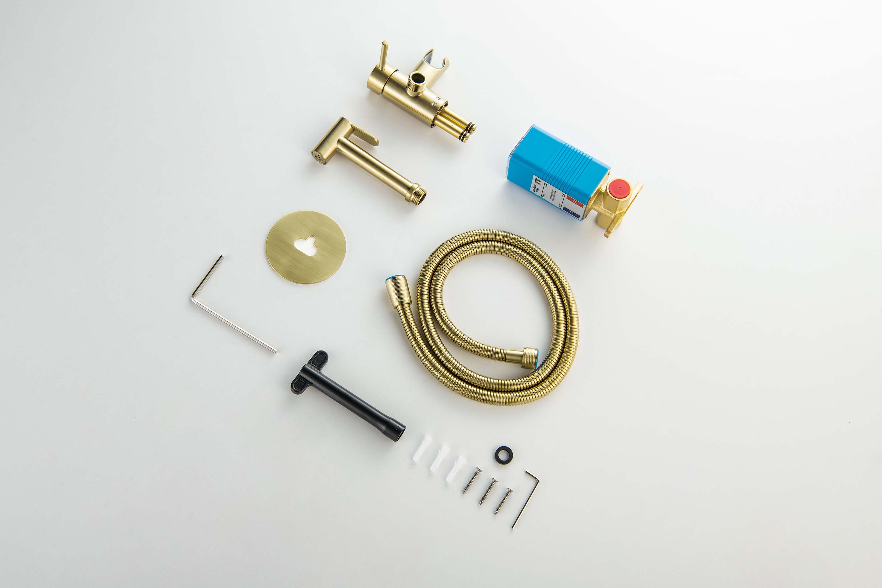 Встраиваемый гигниенический комплект Европа AQ1021BG шлифованное золото Aquatek