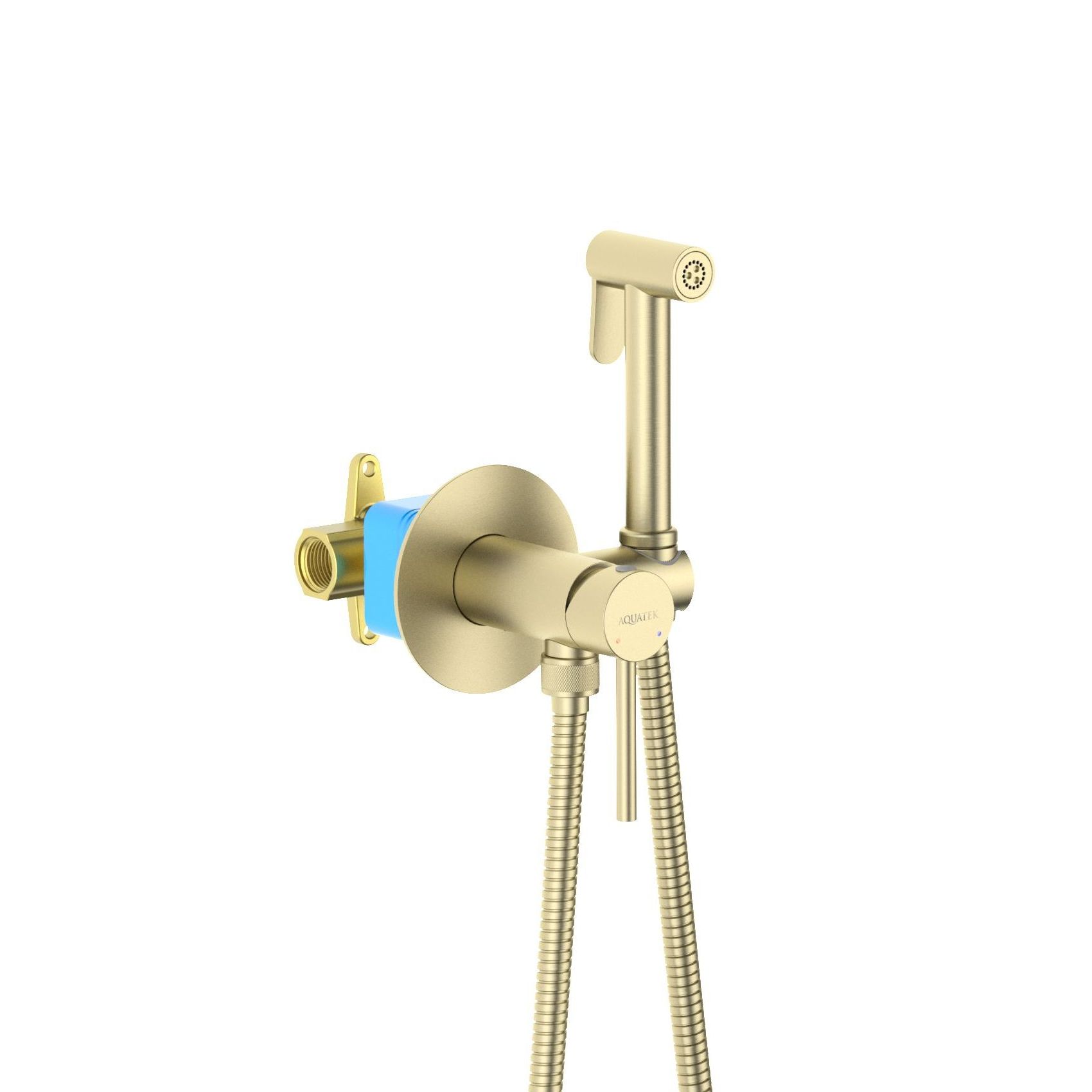 Встраиваемый гигниенический комплект Европа AQ1021BG шлифованное золото Aquatek
