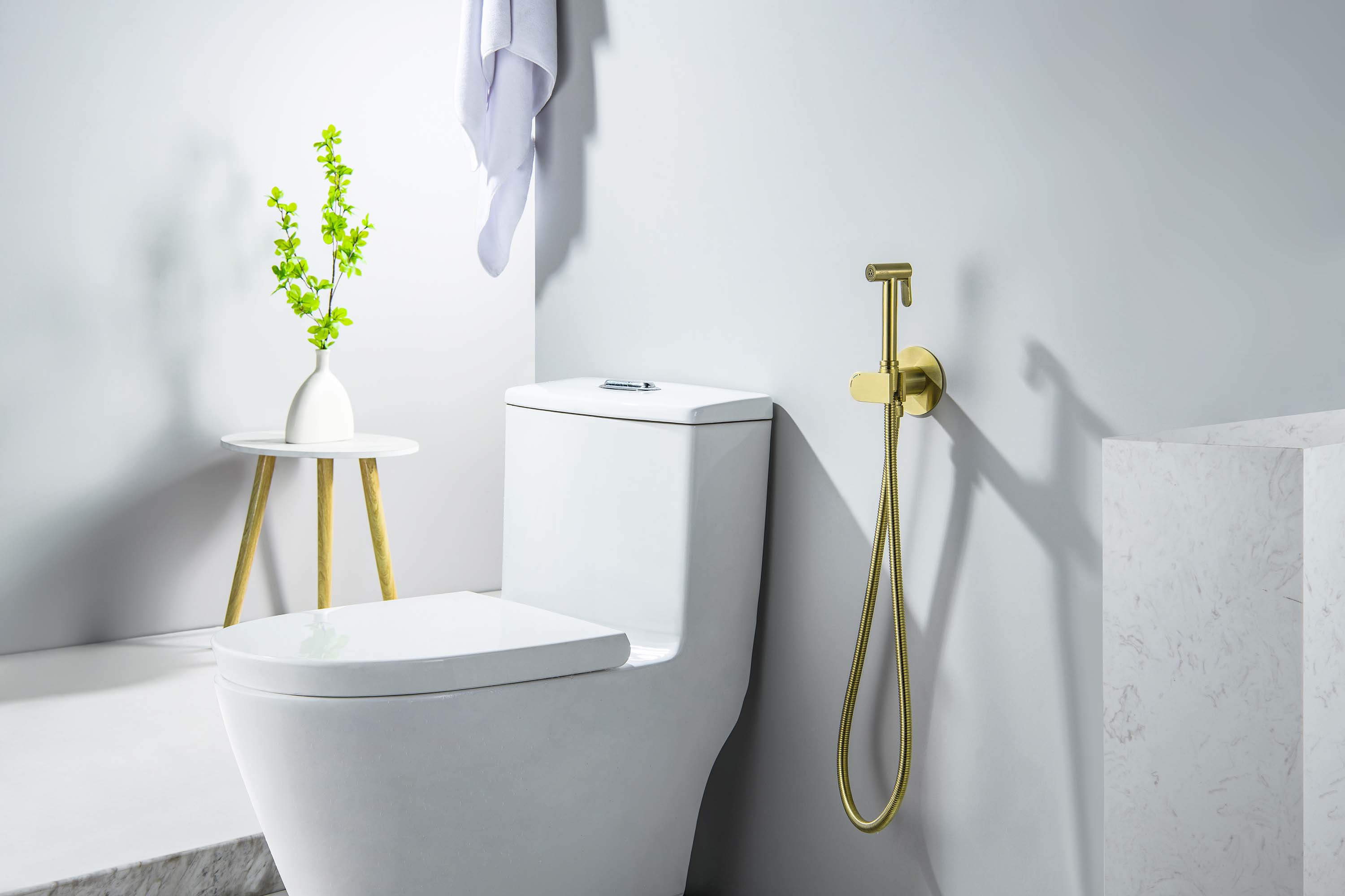 Встраиваемый гигиенический комплект Оберон AQ1024BG шлифованное золото Aquatek