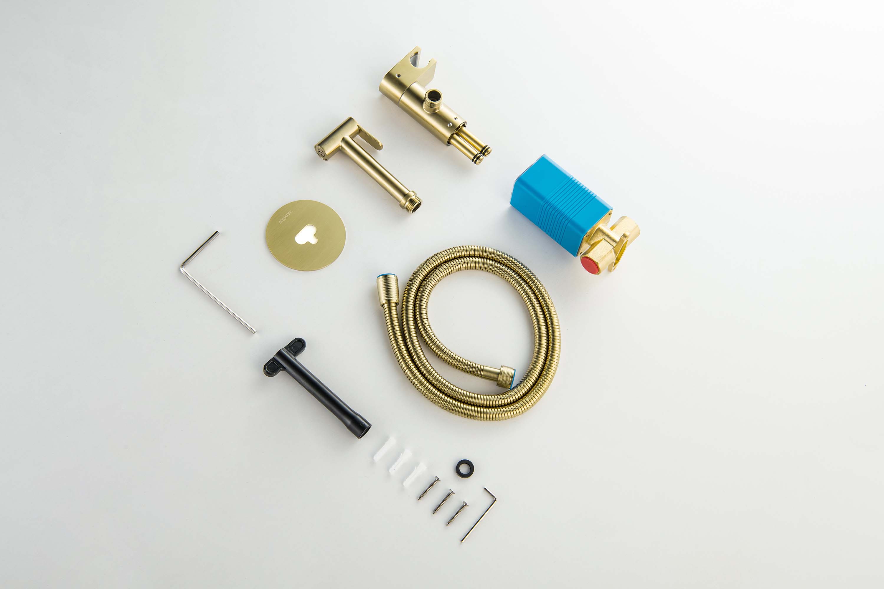 Встраиваемый гигиенический комплект Оберон AQ1024BG шлифованное золото Aquatek