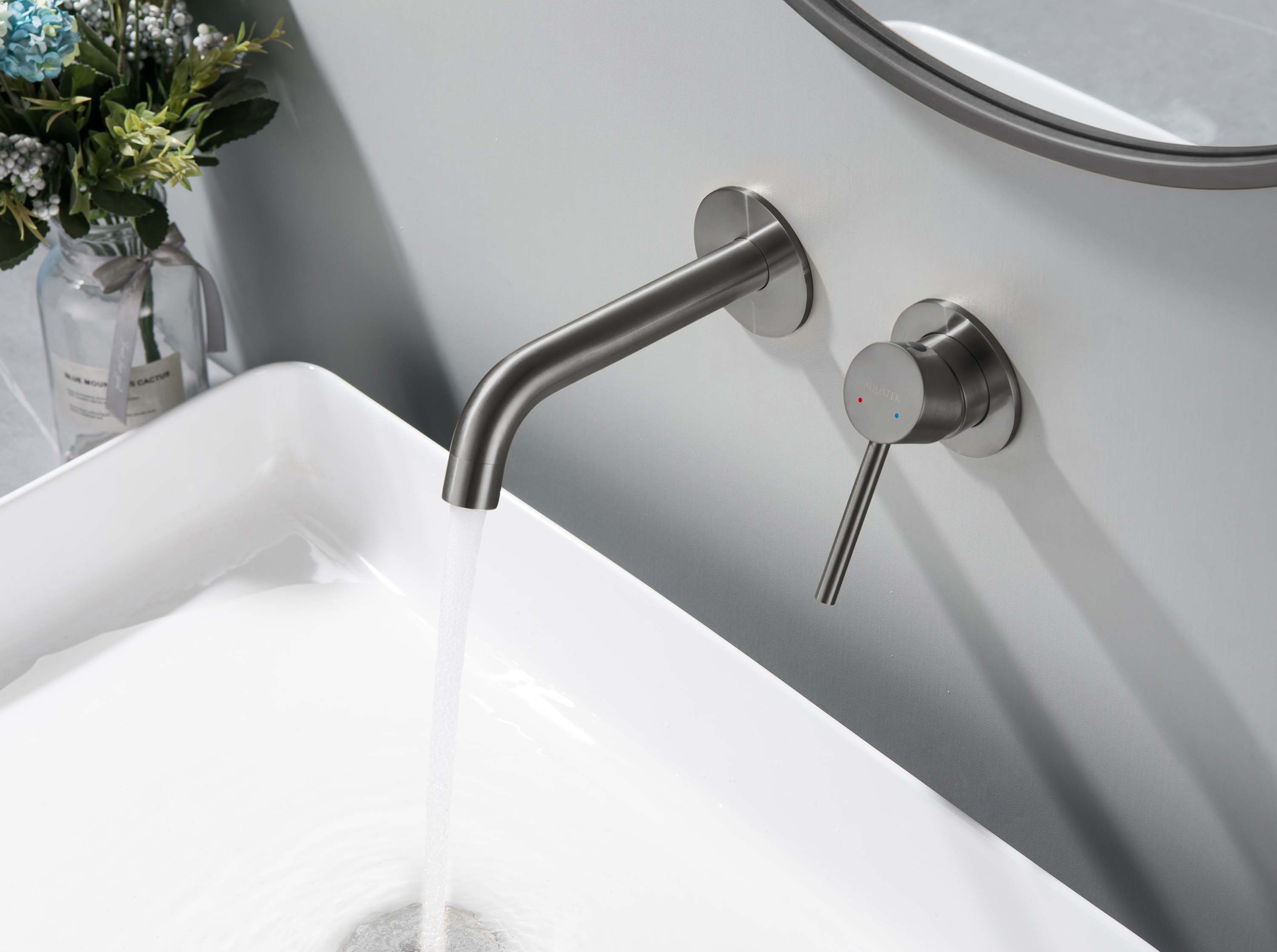 Смеситель для раковины Европа AQ1313BGM оружейная сталь Aquatek