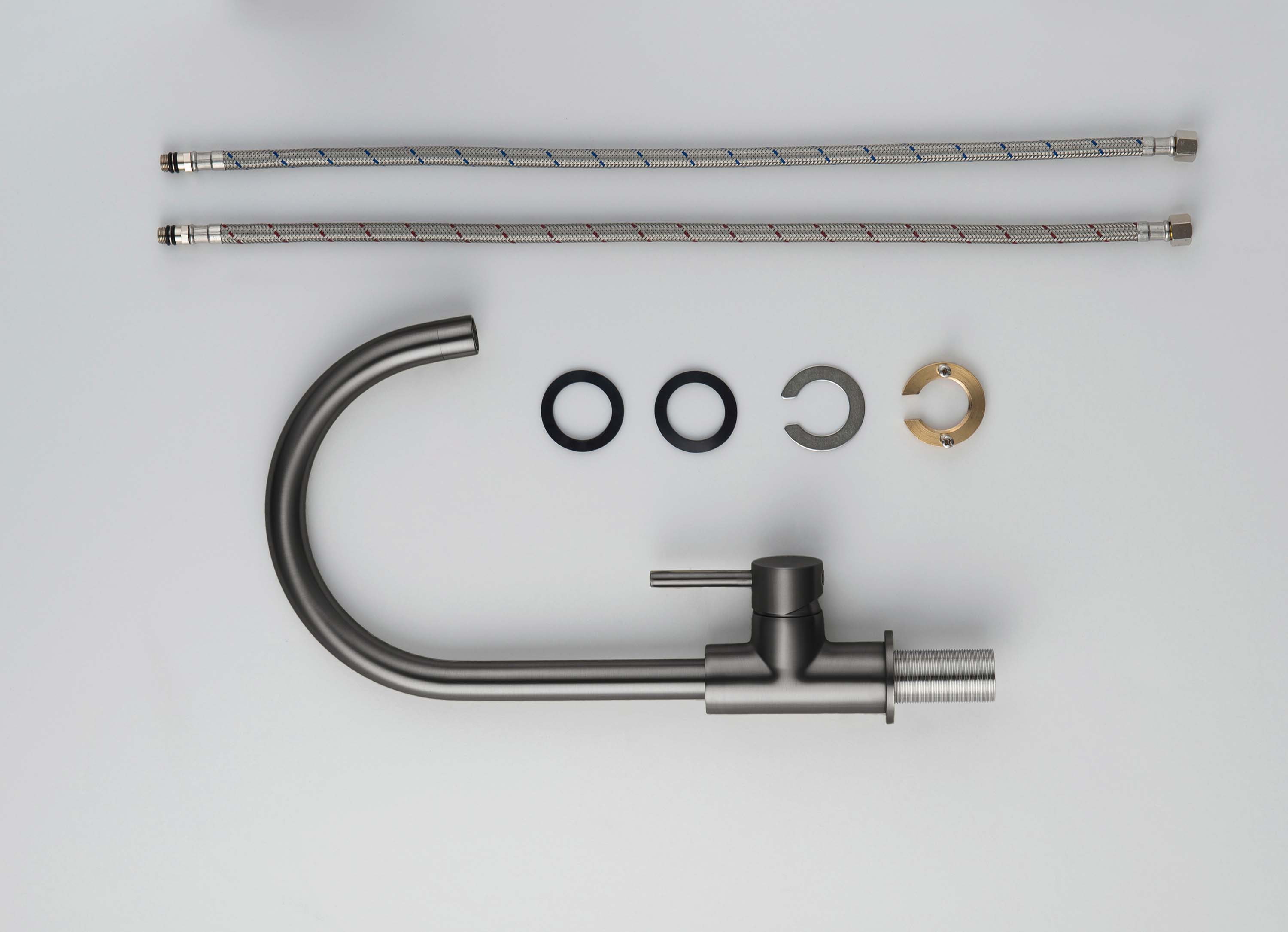 Смеситель для кухни Европа AQ1382BGM оружейная сталь Aquatek