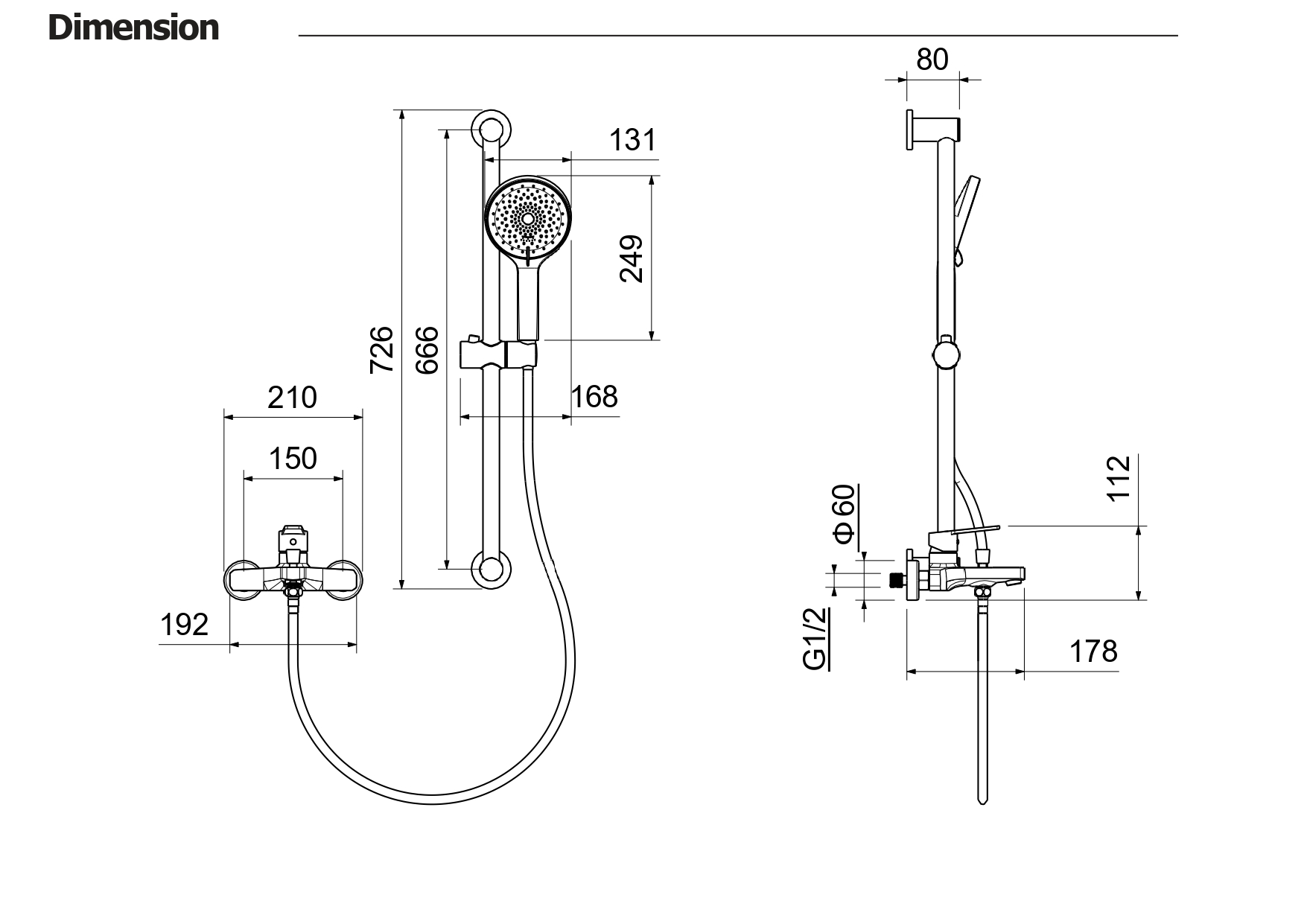 Смеситель для ванны с душевым гарнитуром Лугано AQ1748BG шлифованное золото Aquatek